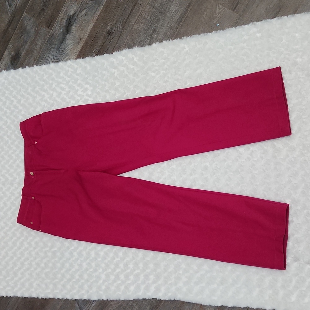 St. John Yellow Label Red Heavyweight Twill Pant Size 12 - Picture 1 of 9